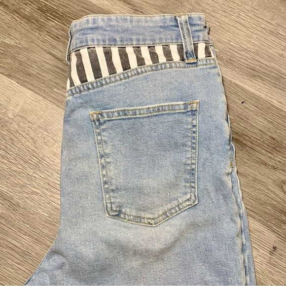 BDG URBAN OUTFITTERS High Rise Girlfriend Jeans in Rinsed w/Striped Yoke Sz 29 - Picture 3 of 15